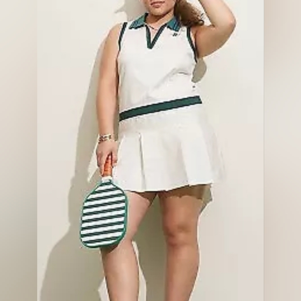 *Prince Pickleball Women's Collared Pleated Dress - White M